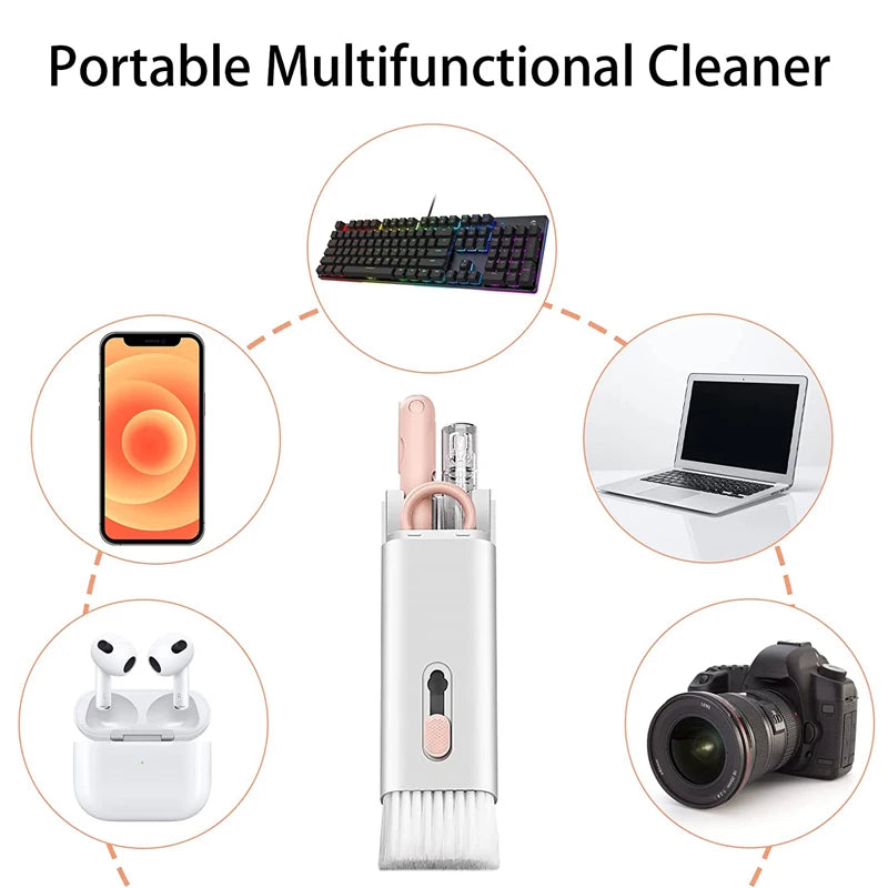 7-In-1 Keyboard Cleaning Brush Kit Earphones Cleaning Pen for Airpods Iphone Cleaning Tools Computer Cleaner Kit Keycap Puller