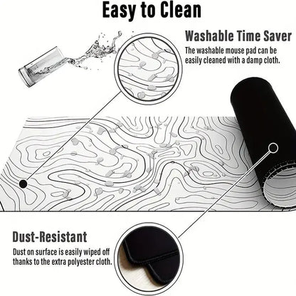 1PC Large Mouse Pad, Office Gaming Table Mat, Non-Slip Rubber Base Washable Mouse Pad for Work, Gaming and Office