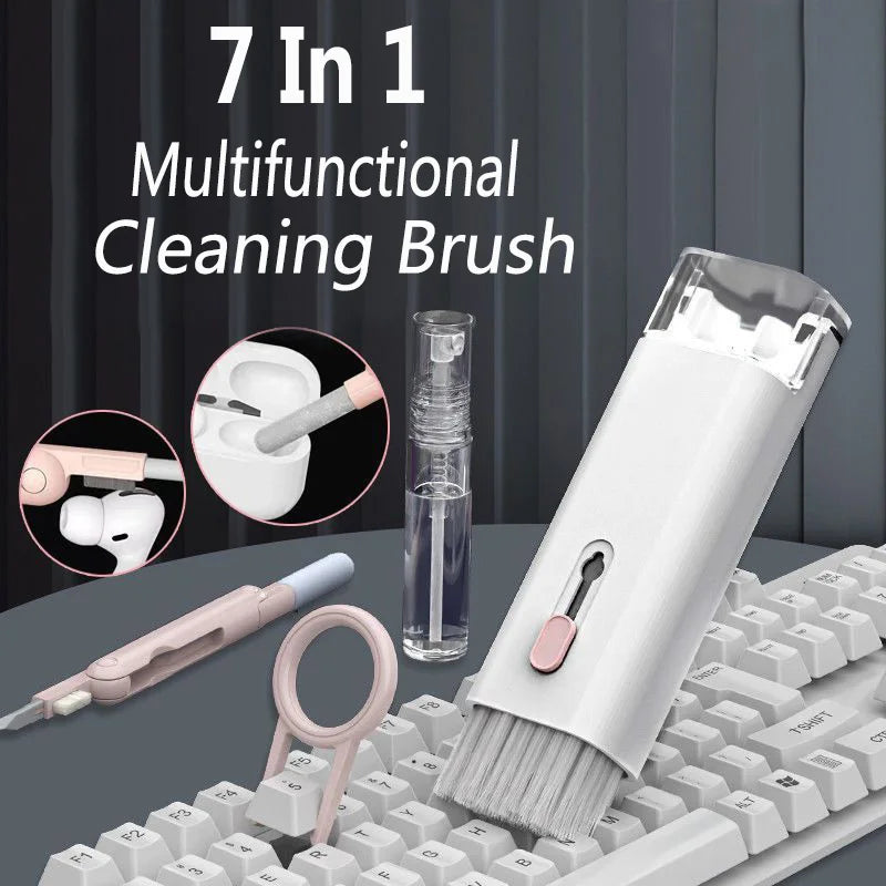 7-In-1 Keyboard Cleaning Brush Kit Earphones Cleaning Pen for Airpods Iphone Cleaning Tools Computer Cleaner Kit Keycap Puller