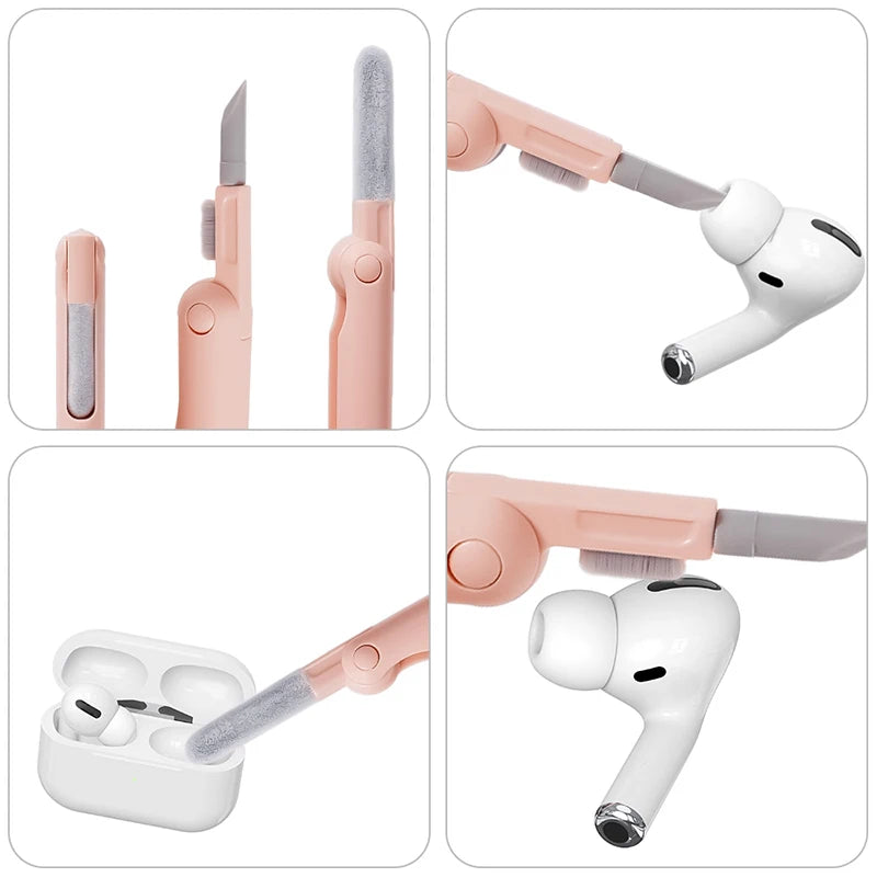 7-In-1 Keyboard Cleaning Brush Kit Earphones Cleaning Pen for Airpods Iphone Cleaning Tools Computer Cleaner Kit Keycap Puller