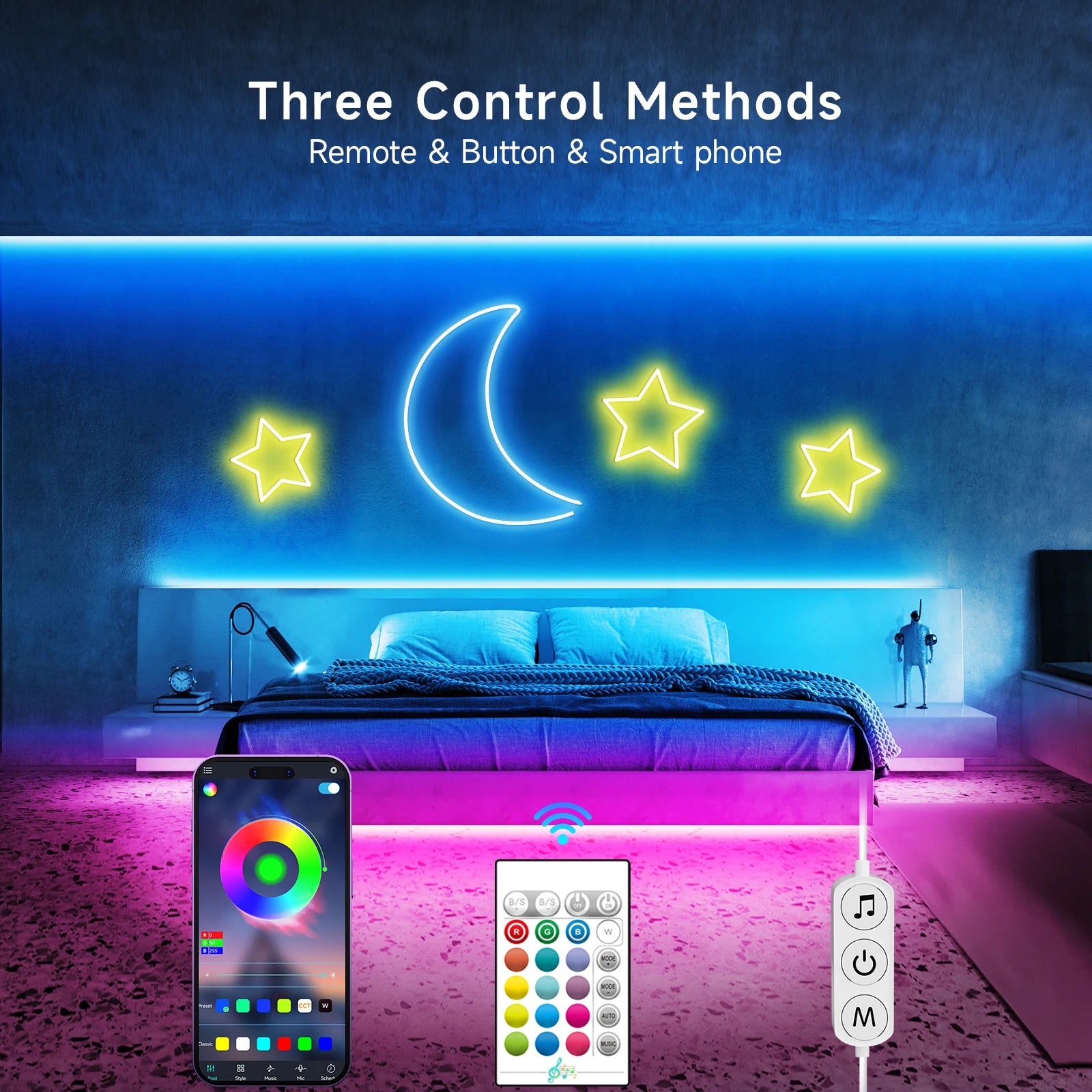 Color LED Strip Lights 24V 84Leds/M Silicone Neon Rope Light Bluetooth Music Sync RGB IP67 Waterproof Light Strip 5-10M